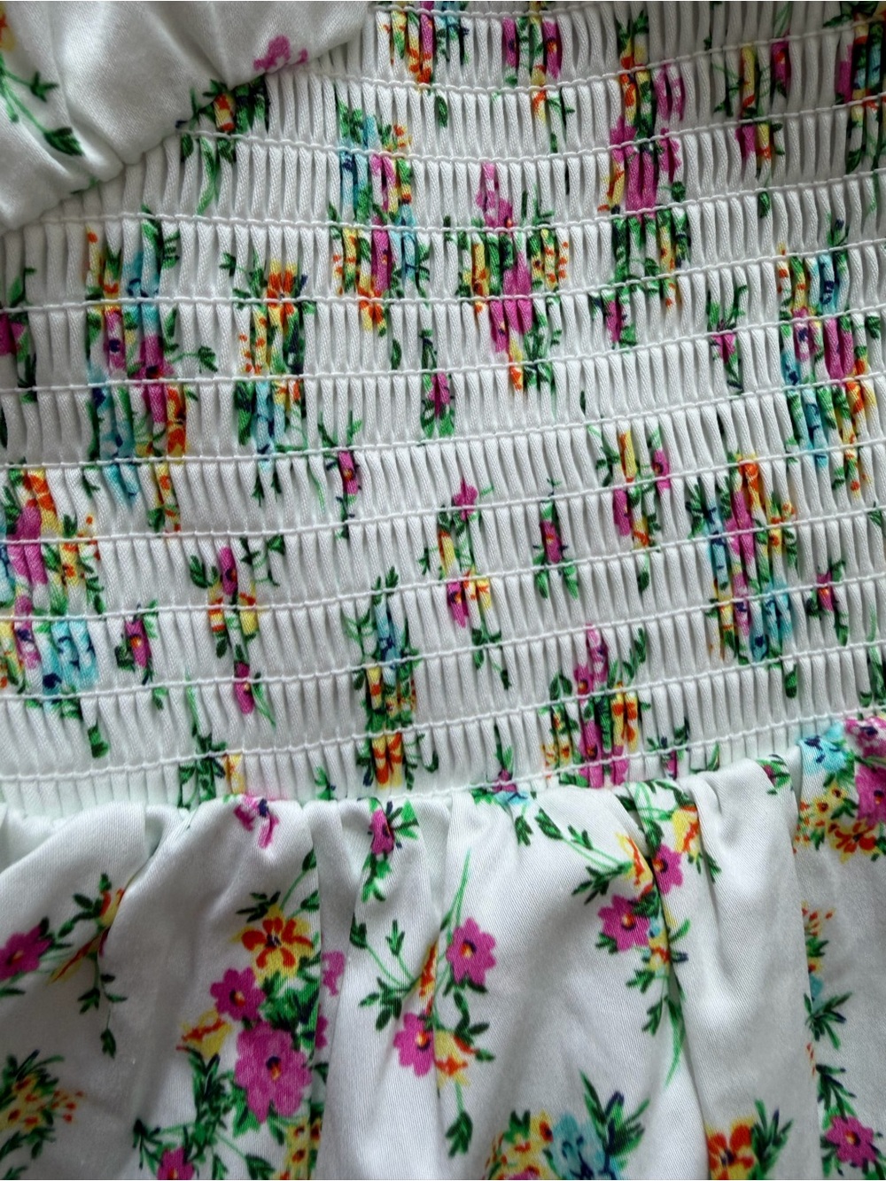 For Love And Lemons White  dress with Multicolor Floral Trim - Picture 8 of 13